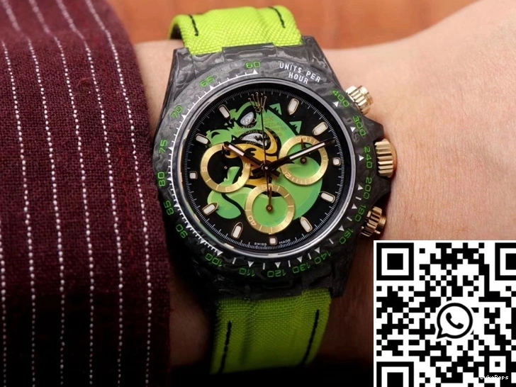 Dragon Exploded Daytona Rolex Green Edition Chronograph Carbon Dial Cosmos Fiber 0114